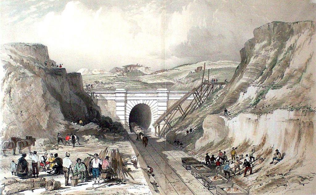 Northchurch Tunnel, September 1837. A watercolour by S. C. Brees.